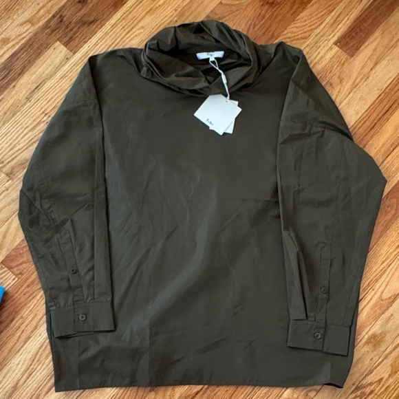 Tibi Tops - Tibi Italian Sporty Nylon Cowl Neck Top